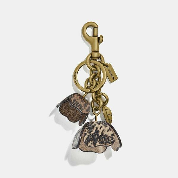 Fashion 4 Coach Tea Rose Bag Charm In Snakeskin