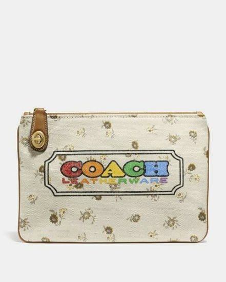Fashion 4 Coach Turnlock Pouch 26 With Rainbow Coach Badge