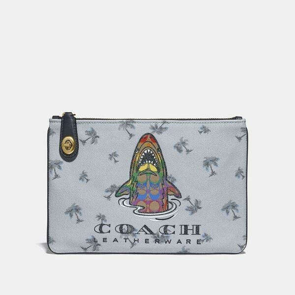 Fashion 4 Coach Turnlock Pouch 26 With Rainbow Signature Sharky