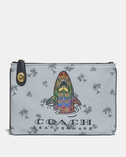 Fashion 4 Coach Turnlock Pouch 26 With Rainbow Signature Sharky