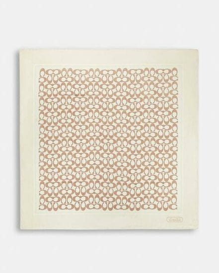 Fashion 4 Coach Vintage Signature Print Silk Square Scarf
