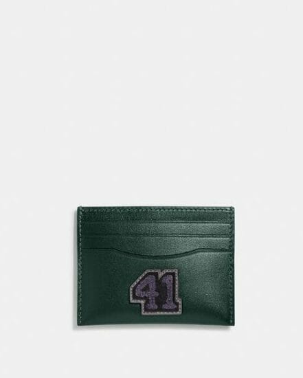 Fashion 4 Coach Card Case With Varsity Patch