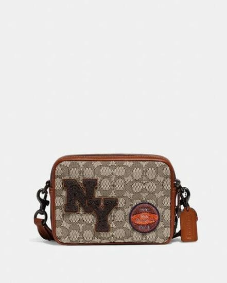 Fashion 4 Coach Flight Bag 19 In Signature Textile Jacquard With Varsity Patches