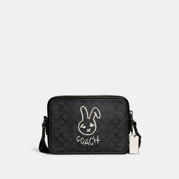 Fashion 4 Coach Lunar New Year Charter Crossbody 24 In Signature Canvas With Rabbit