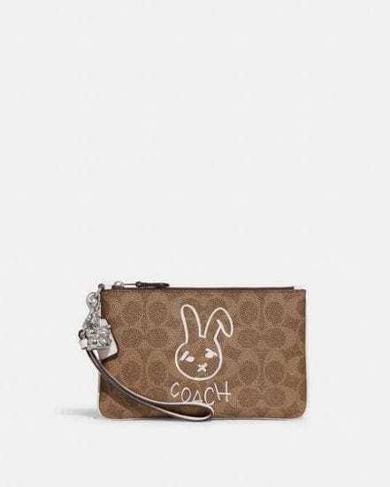 Fashion 4 Coach Lunar New Year Small Wristlet In Colorblock Signature Canvas With Rabbit