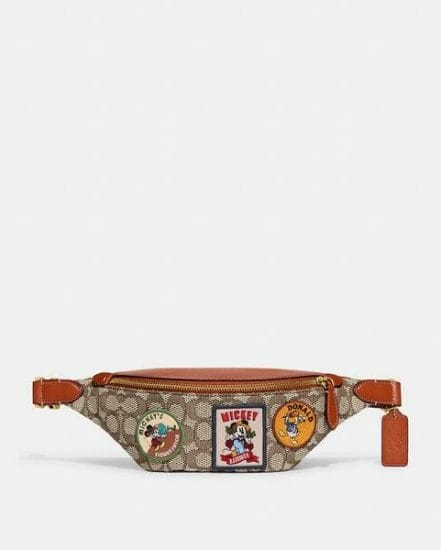 Fashion 4 Coach Disney X Coach Charter Belt Bag 7 In Signature Textile Jacquard With Patches