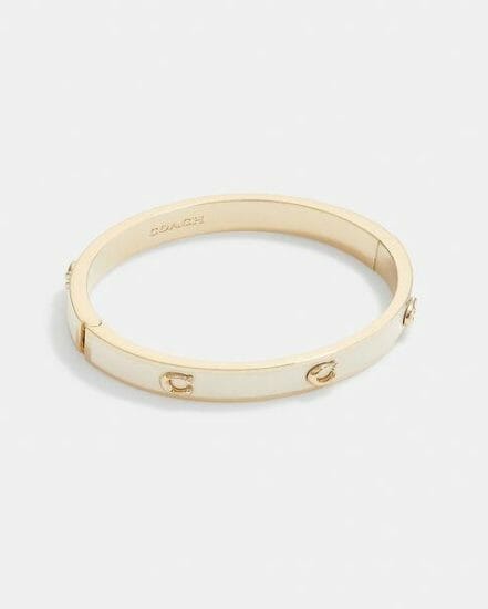 Fashion 4 Coach Pegged Signature Hinged Bangle