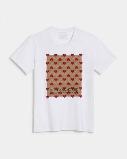 Fashion 4 Coach Signature Heart T-Shirt In Organic Cotton