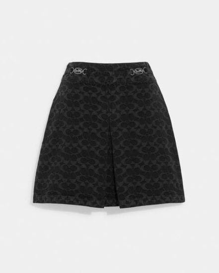 Fashion 4 Coach Signature Jacquard Denim Skirt