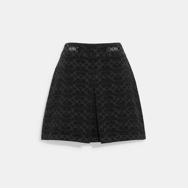 Fashion 4 Coach Signature Jacquard Denim Skirt