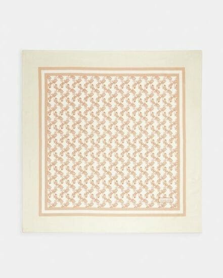 Fashion 4 Coach Horse And Carriage Print Silk Square Scarf