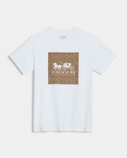 Fashion 4 Coach Signature Horse And Carriage T-Shirt In Organic Cotton
