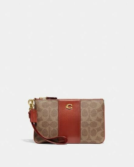 Fashion 4 Coach Small Wristlet In Signature Canvas