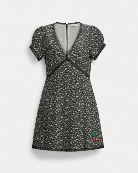 Fashion 4 Coach Floral V Neck Dress