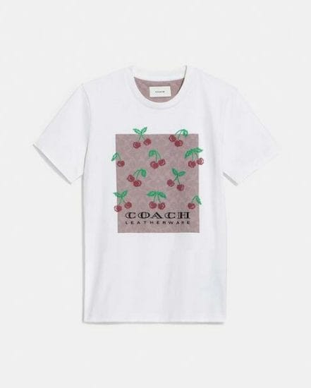 Fashion 4 Coach Signature Square Cross Stitch Cherries T-Shirt