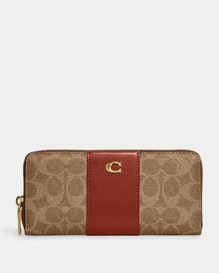 Fashion 4 Coach Slim Accordion Zip Wallet In Signature Canvas