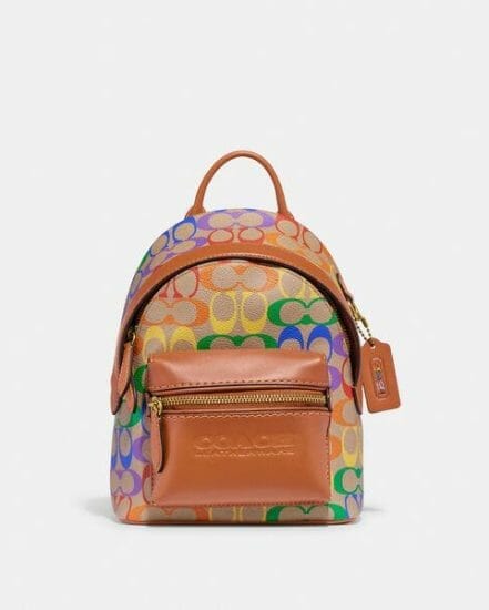 Fashion 4 Coach Charter Backpack 18 In Rainbow Signature Canvas