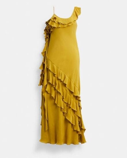 Fashion 4 Coach Bias Dress With Ruffle Neckline