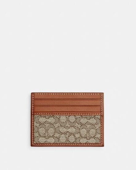 Fashion 4 Coach Card Case In Micro Signature Jacquard