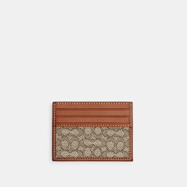 Fashion 4 Coach Card Case In Micro Signature Jacquard