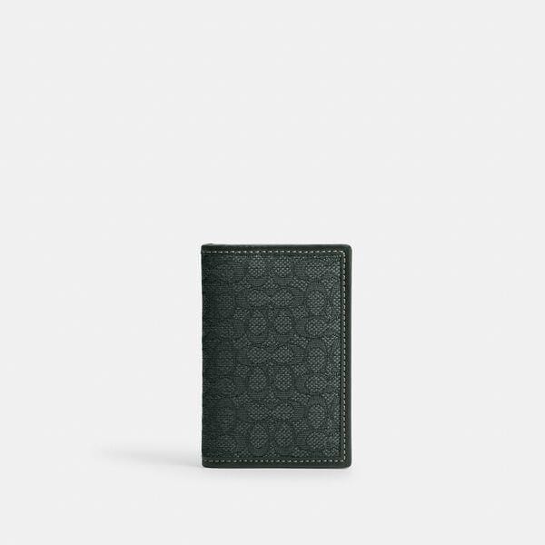 Fashion 4 Coach Card Wallet In Micro Signature Jacquard