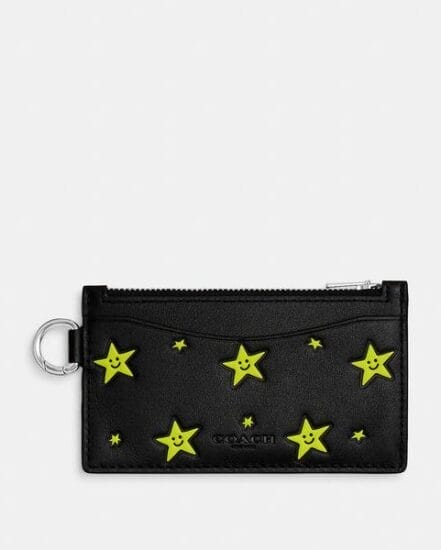 Fashion 4 Coach Cosmic Coach Zip Card Case With Star Print