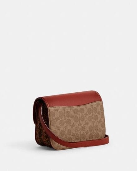 Fashion 4 Coach Idol Bag In Signature Canvas With Snakeskin Detail
