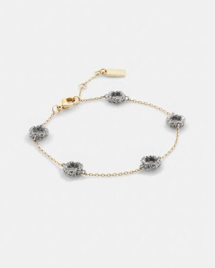 Fashion 4 Coach Pave Tea Rose Linear Bracelet