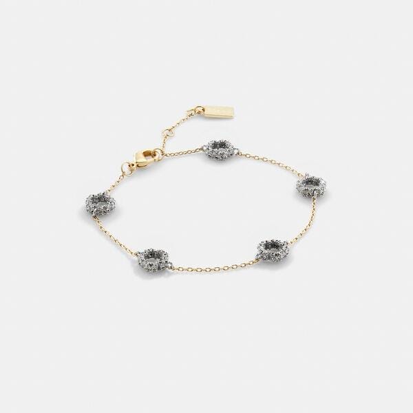 Fashion 4 Coach Pave Tea Rose Linear Bracelet