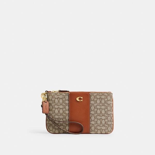 Fashion 4 Coach Small Wristlet In Micro Signature Jacquard