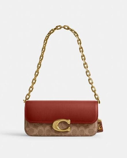 Fashion 4 Coach Idol Bag 23 In Signature Canvas With Snakeskin Detail