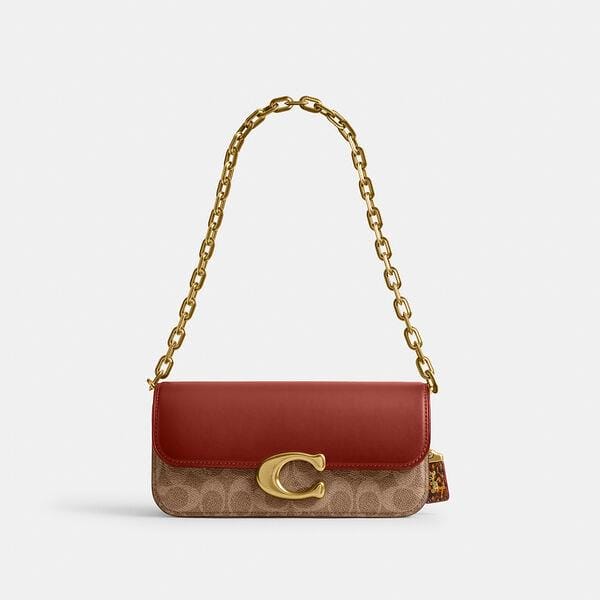 Fashion 4 Coach Idol Bag 23 In Signature Canvas With Snakeskin Detail