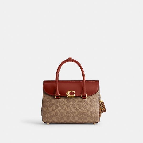 Fashion 4 Coach Broome Carryall In Signature Canvas With Snakeskin Detail