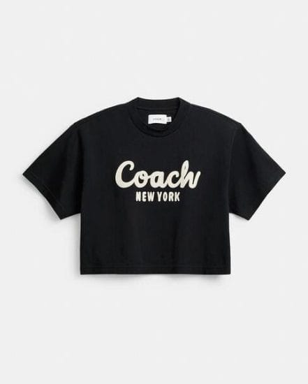Fashion 4 Coach Cursive Signature Cropped T-Shirt