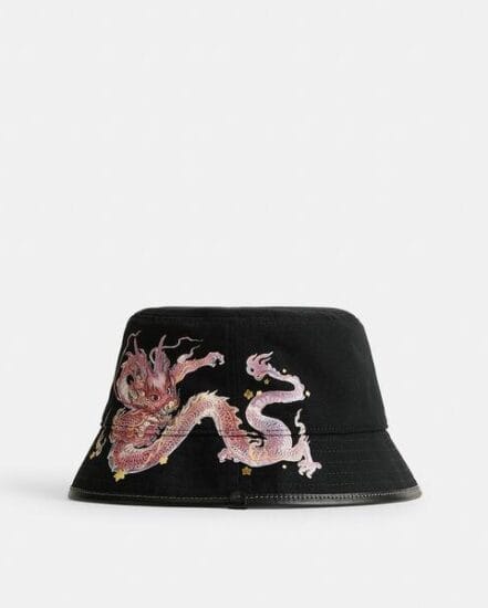 Fashion 4 Coach New Year Bucket Hat With Dragon