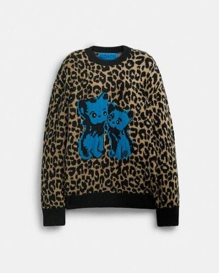 Fashion 4 Coach The Lil Nas X Drop Leopard Print Crewneck Sweater