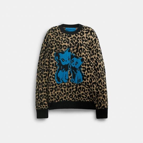 Fashion 4 Coach The Lil Nas X Drop Leopard Print Crewneck Sweater