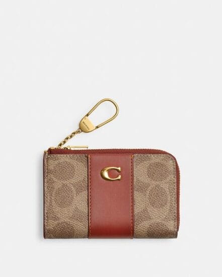 Fashion 4 Coach Essential L-Zip Key Case In Signature Canvas