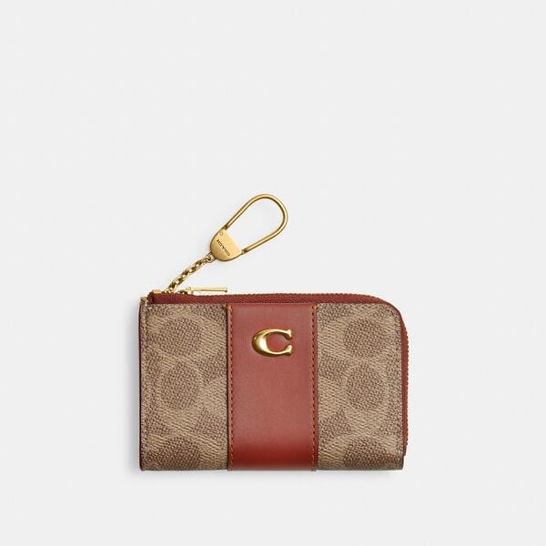 Fashion 4 Coach Essential L-Zip Key Case In Signature Canvas