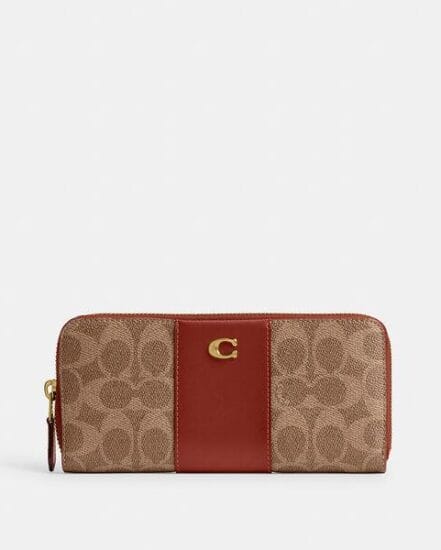 Fashion 4 Coach Essential Slim Accordion Zip Wallet In Signature Canvas