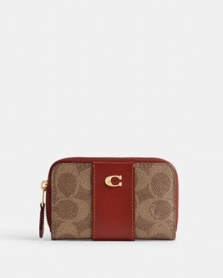Fashion 4 Coach Essential Small Zip Around Card Case In Signature Canvas