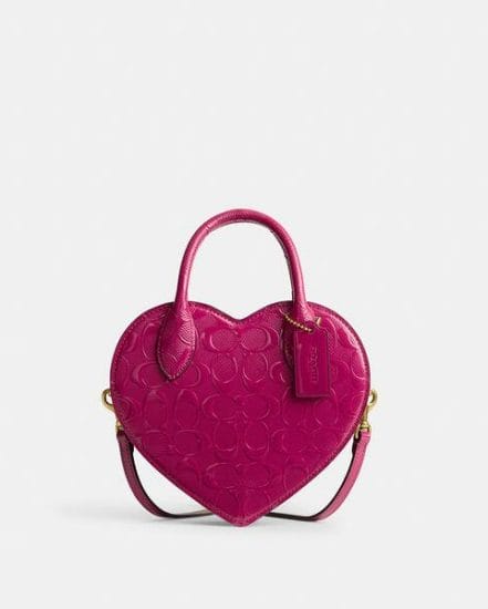 Fashion 4 Coach Heart Bag In Signature Leather