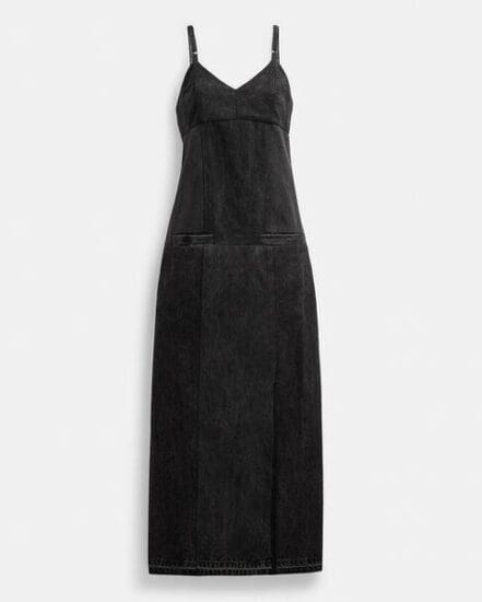 Fashion 4 Coach Heritage C Long Denim Dress In Organic Cotton