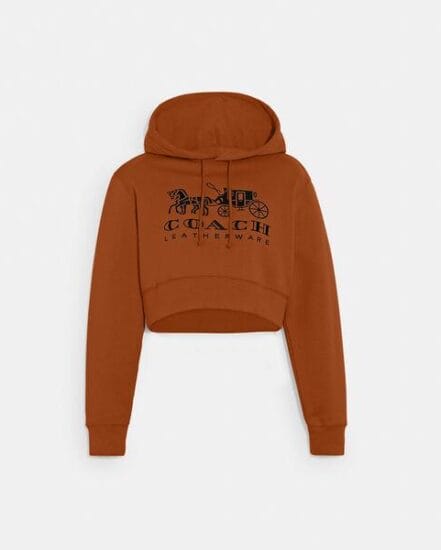 Fashion 4 Coach Horse And Carriage Cropped Hoodie In Organic Cotton