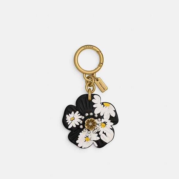 Fashion 4 Coach Tea Rose Bag Charm With Floral Print