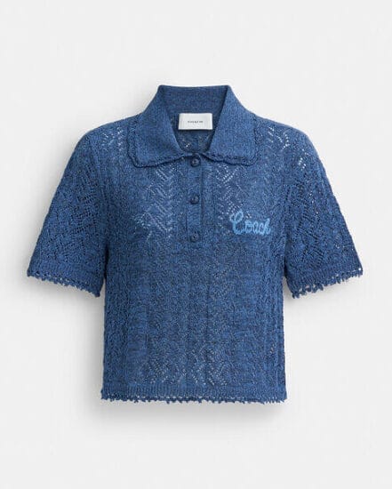 Fashion 4 Coach Cropped Knit Polo Top