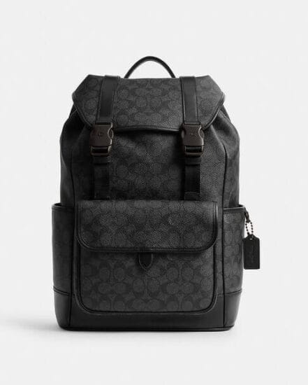 Fashion 4 Coach League Flap Backpack In Signature Canvas