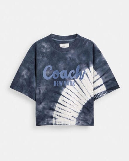 Fashion 4 Coach Tie-Dye Cursive Signature Cropped T-Shirt