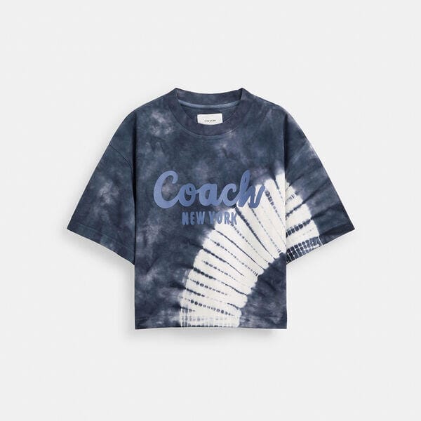 Fashion 4 Coach Tie-Dye Cursive Signature Cropped T-Shirt