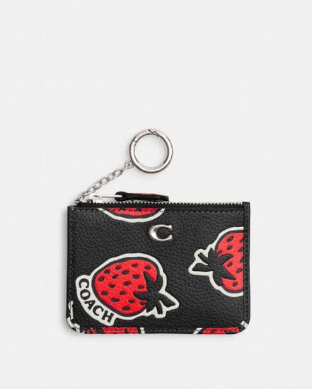 Fashion 4 Coach Mini Skinny Id Case With Strawberry Print